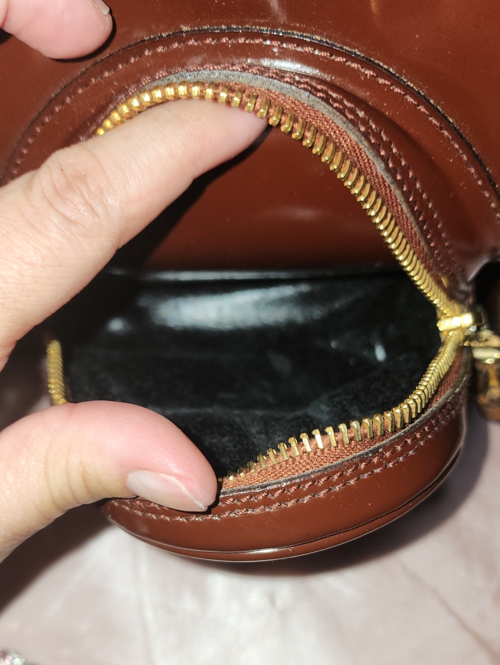 GUCCI Brown Leather Backpack with Gold Hardware - Picture 6 of 12